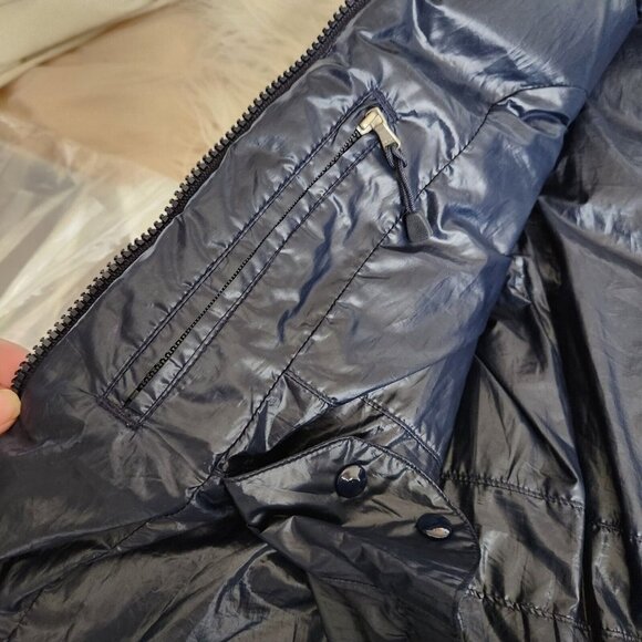 J. Crew Womens Down Puffer Vest Sz Small Feather Navy Blue Zipper Pockets - Picture 10 of 12